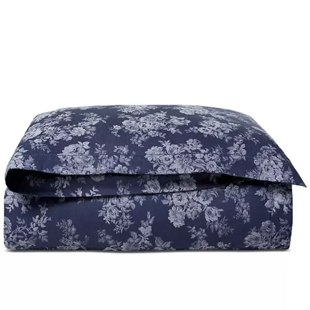 Lauren Ralph Lauren Mya Floral Duvet Cover, Navy, New, Size Queen